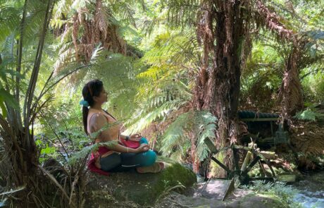 Woman meditating in nature